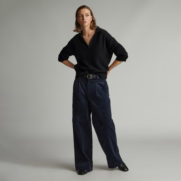 NEW Everlane Women’s Cashmere Polo Black Sweater Size XSmall - Picture 5 of 14